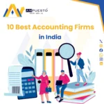 AMpuesto promotional banner titled 10 Best Accounting Firms in India 2026 Edition featuring flat illustrations of accountants and financial tools.