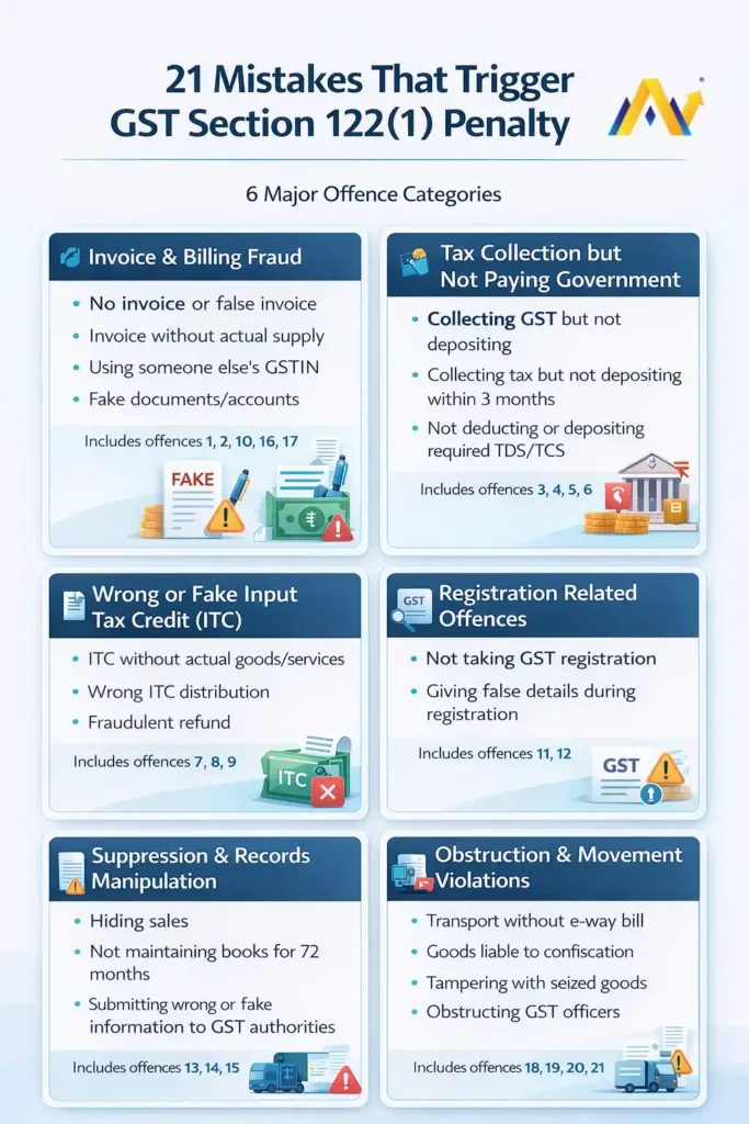 Mistakes that Trigger GST Section 122 (1) Penalty