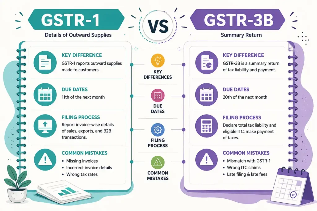 Comparison of GSTR-1 vs GSTR-3B